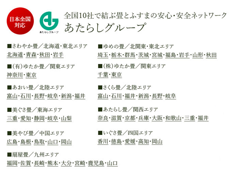 対応エリアリスト